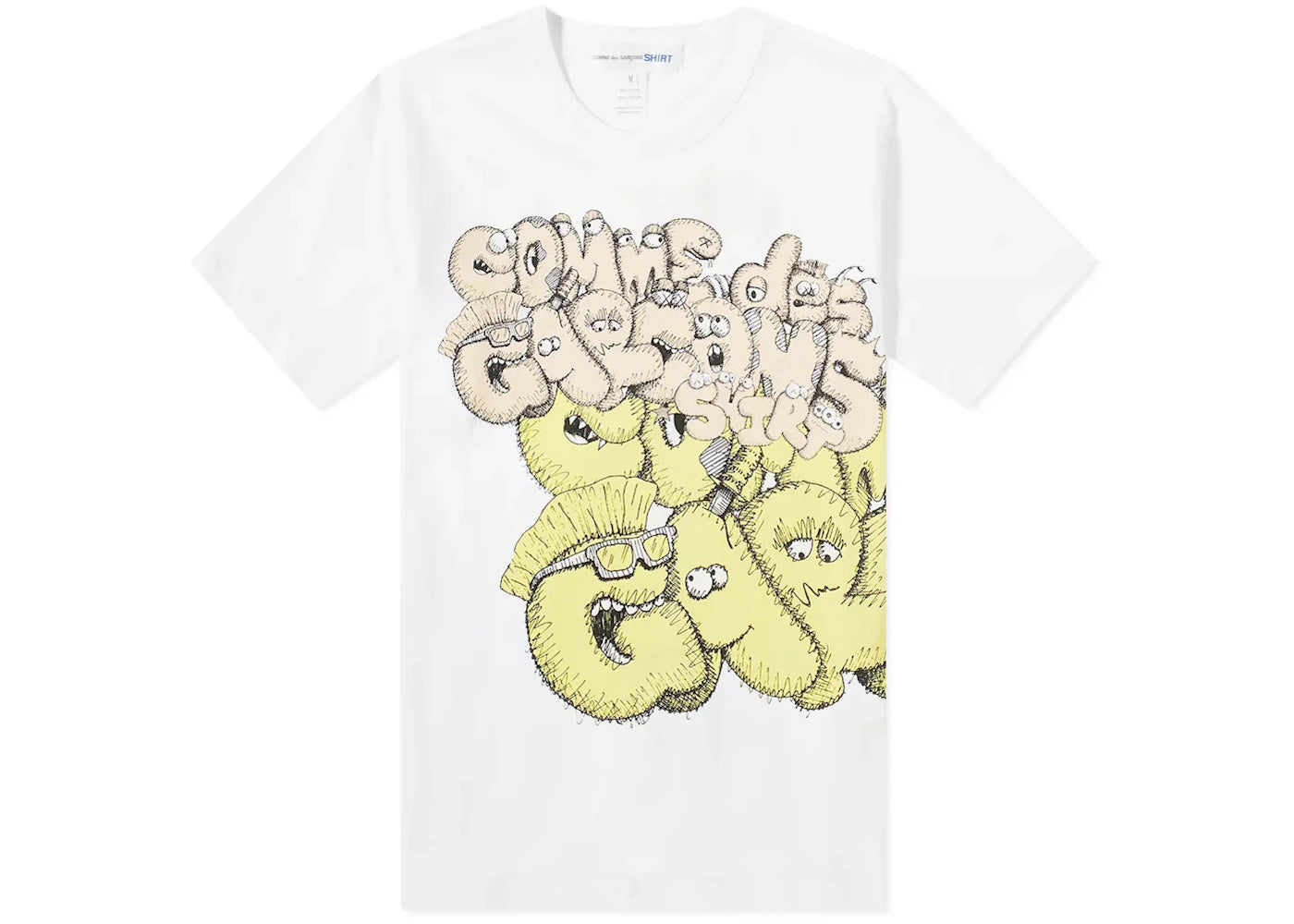 CDG Shirt x KAWS T-shirt White/Yellow