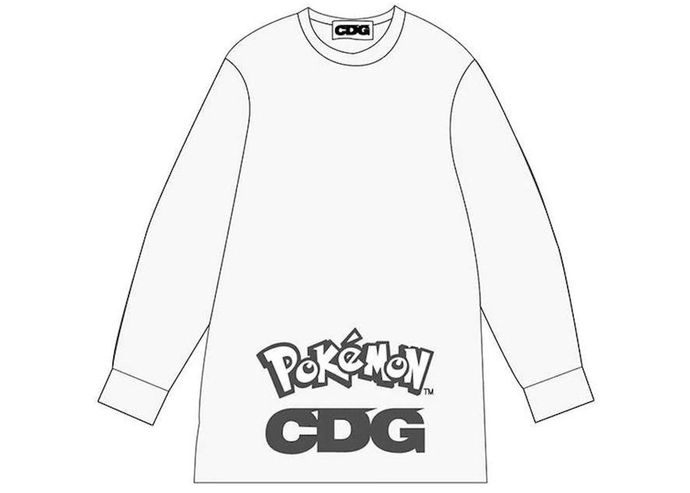 CDG x Pokemon L/S Layered Shirt White