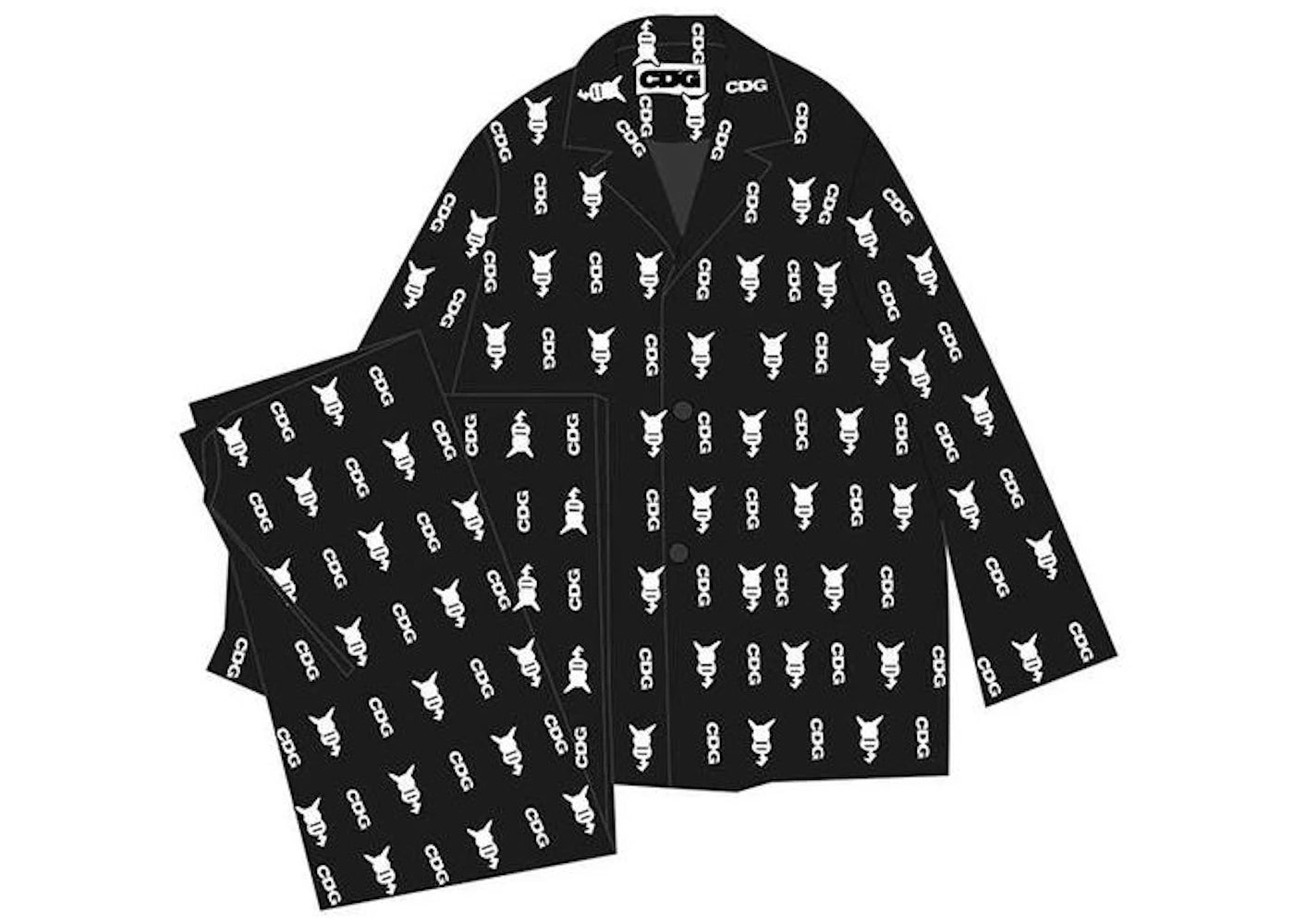 CDG x Pokemon Shirt Pants Set Black
