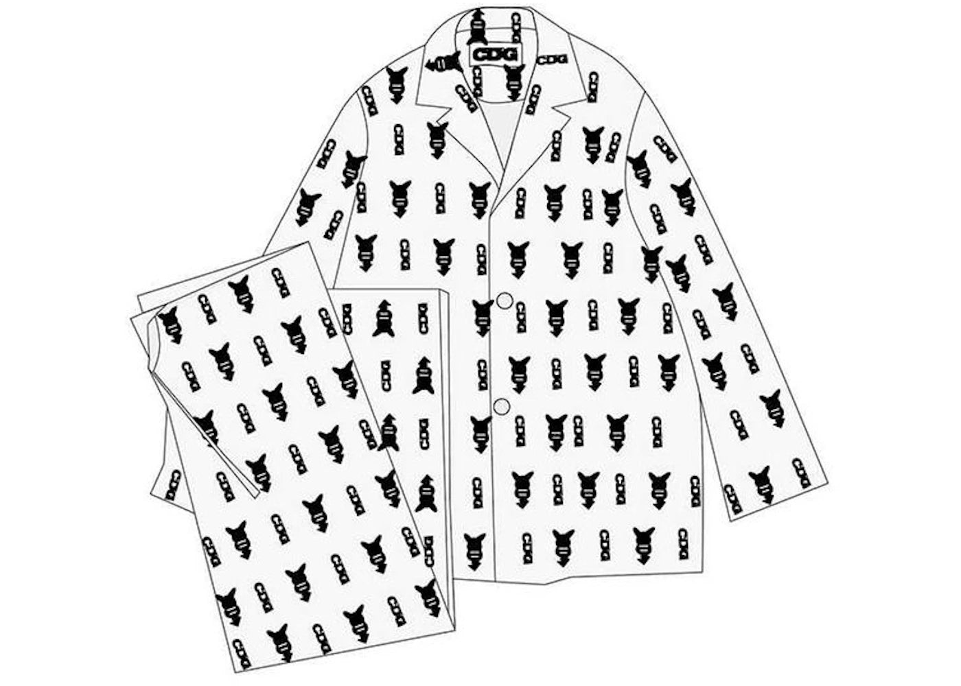 Comme des Garcons x Pokemon Shirt Pants Set White