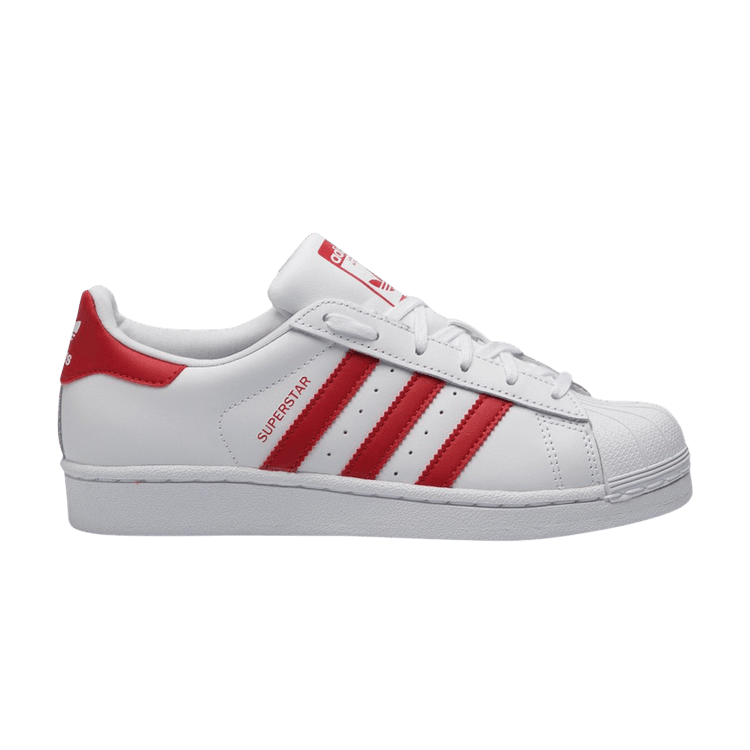 adidas Superstar Cloud White Scarlet (GS)