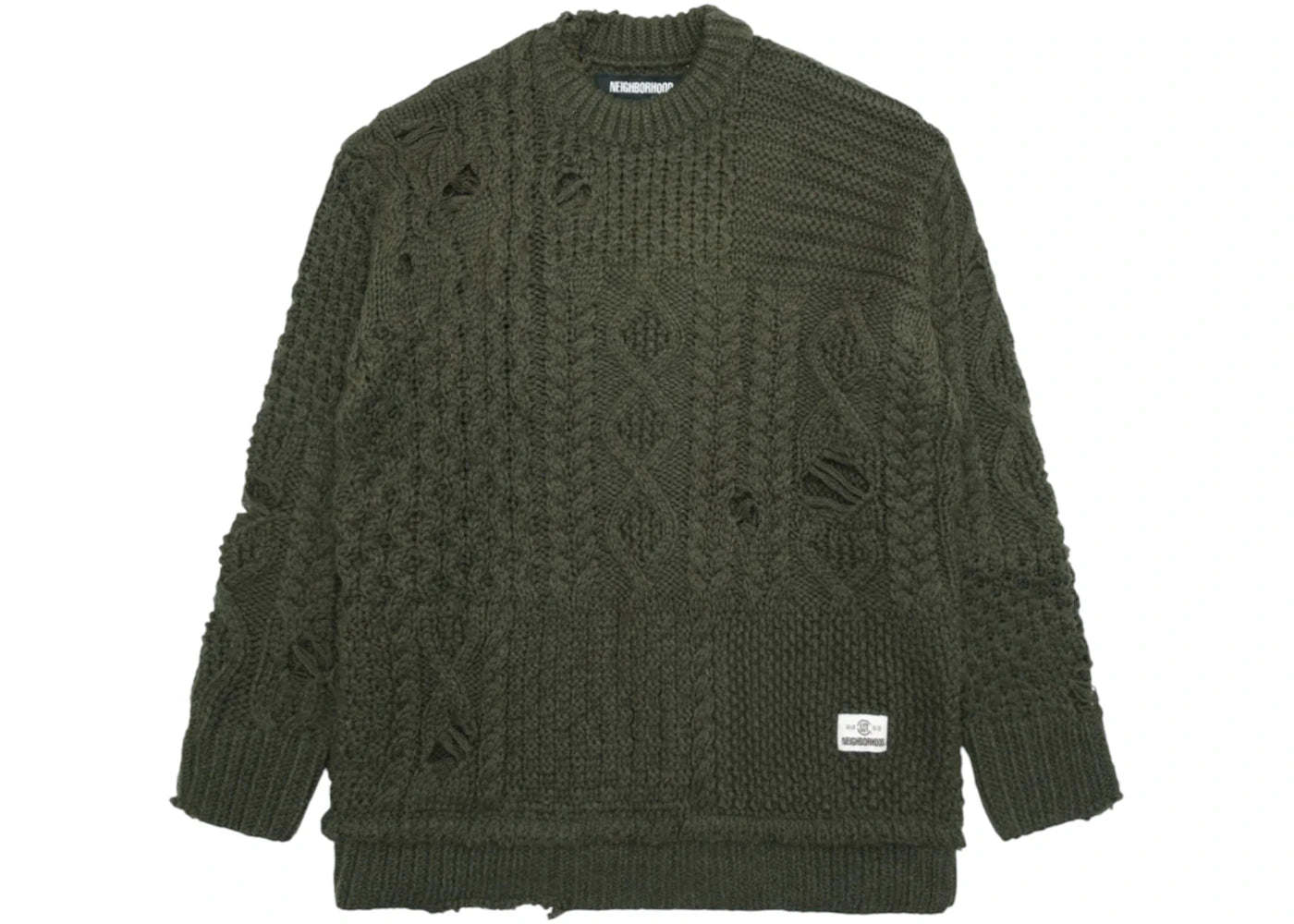 CLOT x Neighborhood Patchwork Savage Sweater Olive