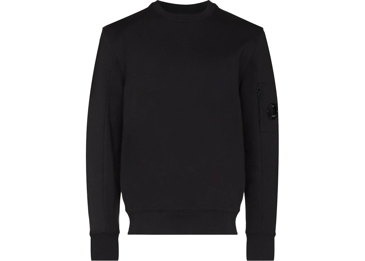 C.P. Company Diagonal Raised Fleece Crew Neck Sweatshirt Black