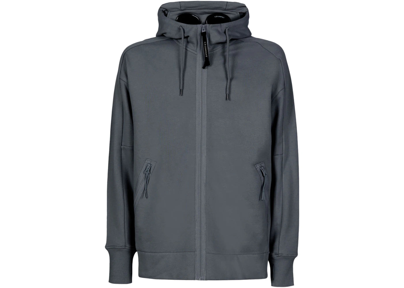 C.P. Company Diagonal Raised Fleece Goggle Hoodie Dark Shadow