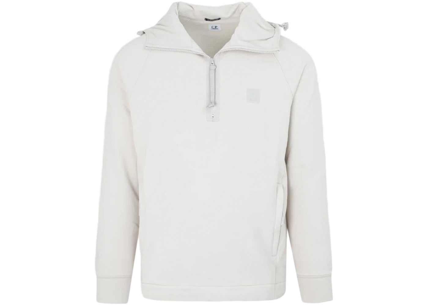 C.P. Company Diagonal Raised Fleece Half-Zipped Hoodie White