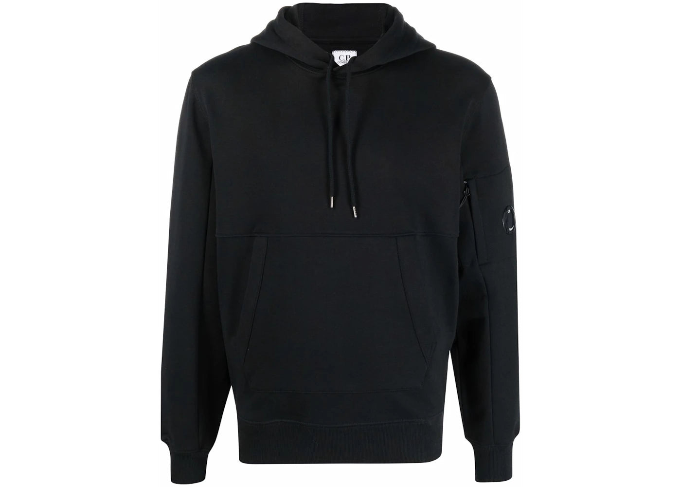 C.P. Company Diagonal Raised Fleece Pullover Hoodie Black