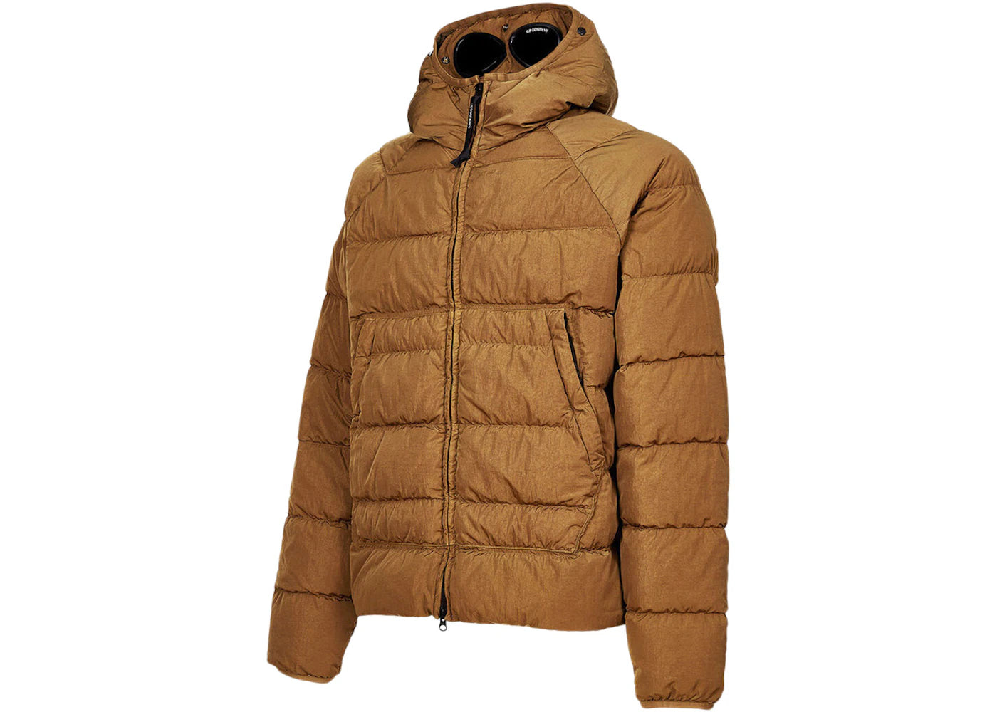 C.P. Company Eco-Chrome R Hooded Down Goggle Jacket Bronze Brown