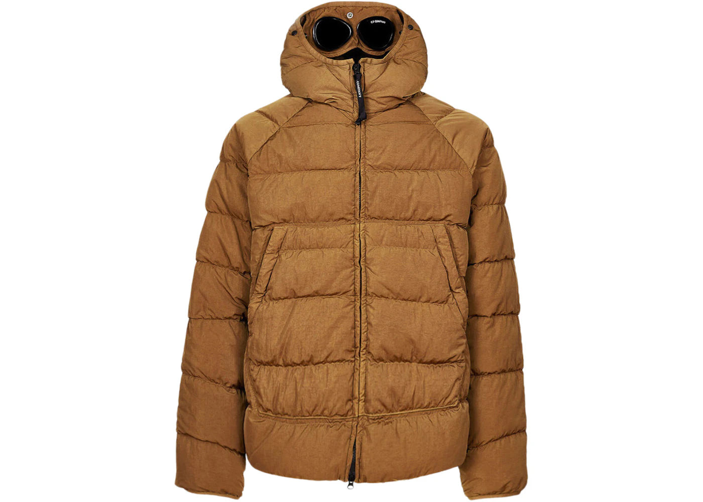 C.P. Company Eco-Chrome R Hooded Down Goggle Jacket Bronze Brown