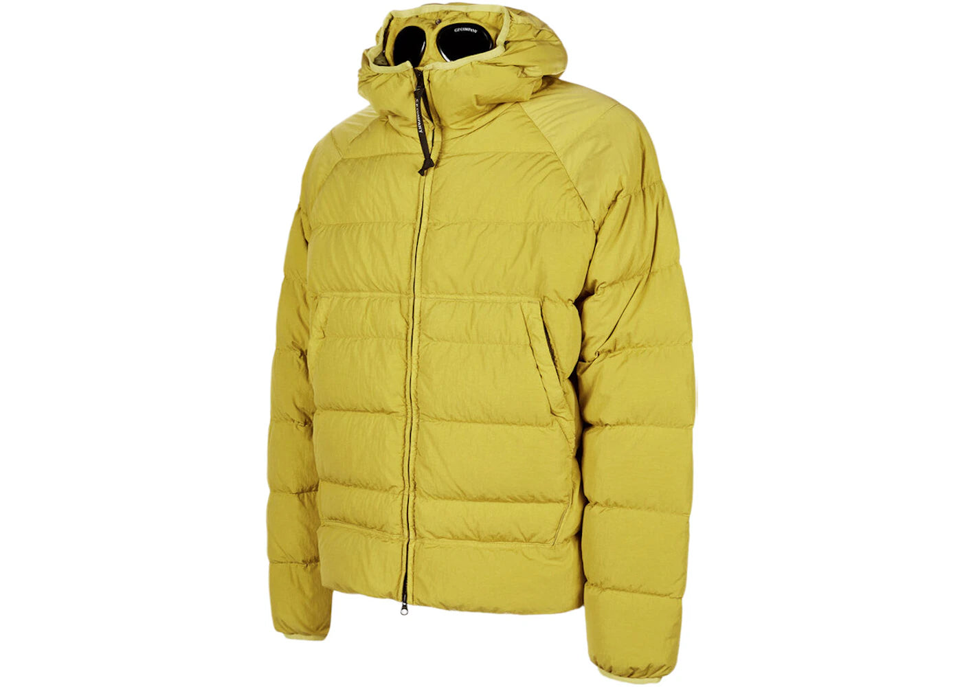 C.P. Company Eco-Chrome R Hooded Down Goggle Jacket Golden Palm-Yellow