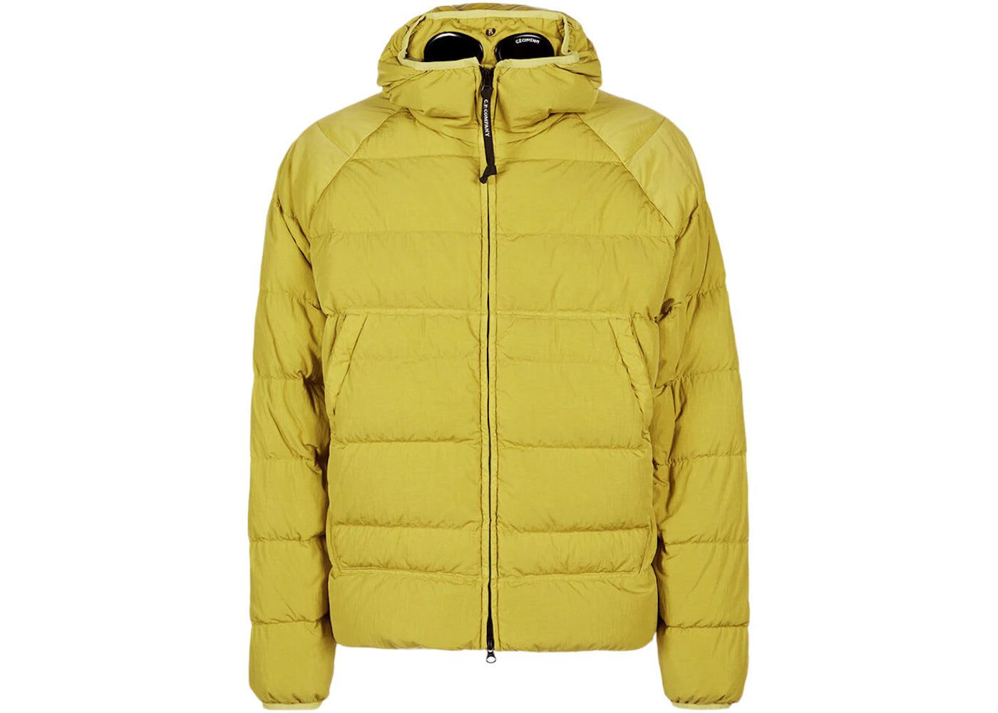 C.P. Company Eco-Chrome R Hooded Down Goggle Jacket Golden Palm-Yellow