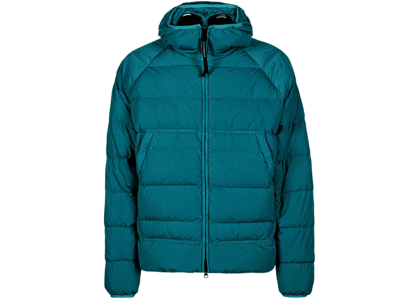 C.P. Company Eco-Chrome R Hooded Down Goggle Jacket Shaded Spruce-Blue
