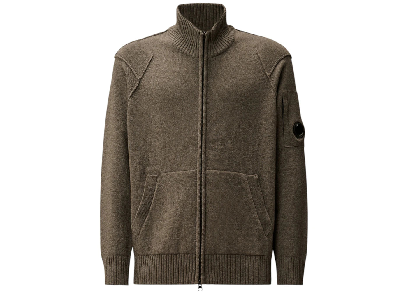 C.P. Company Lambswool GRS Full Zip Sweater Gunmetal Grey