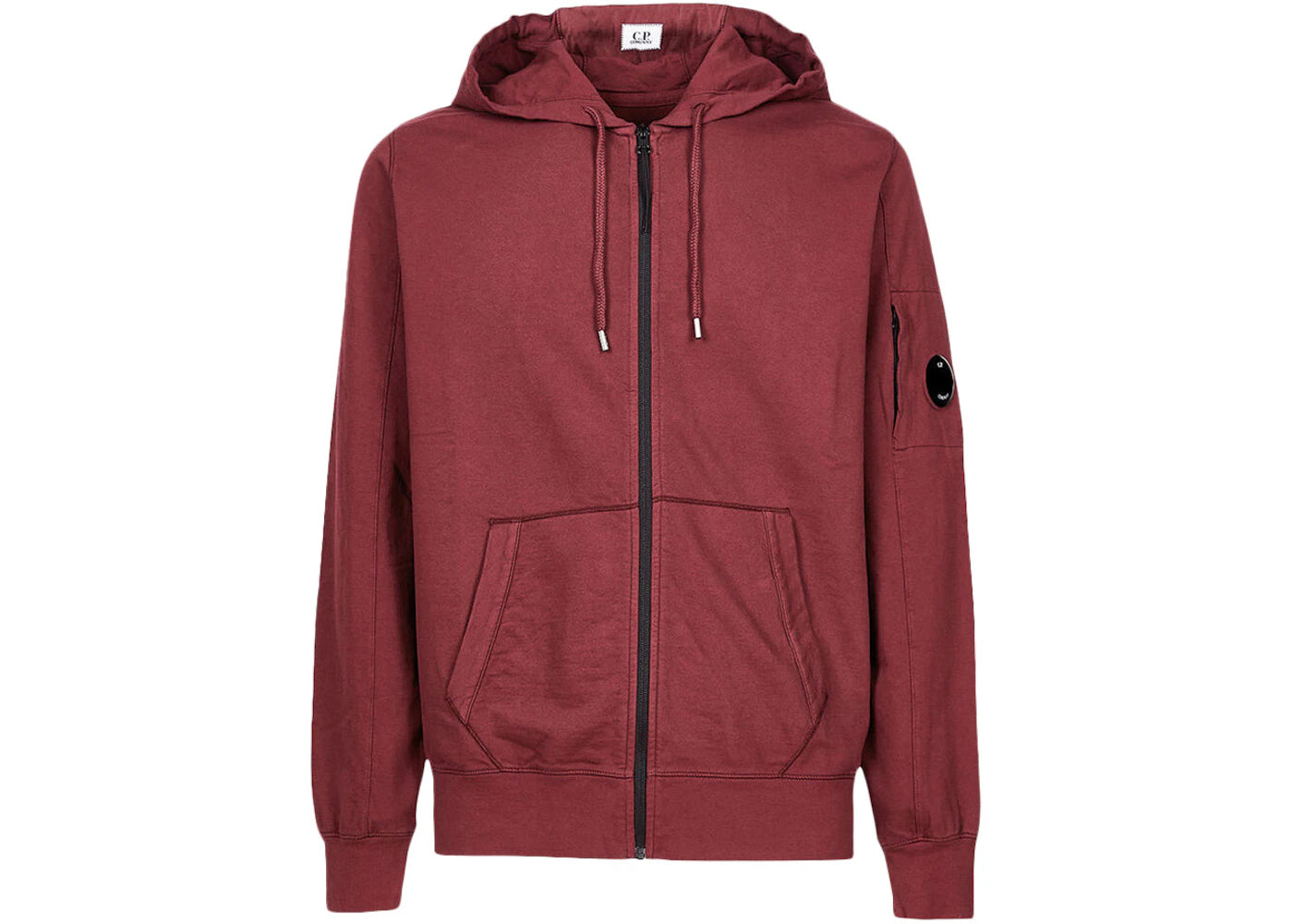 C.P. Company Light Fleece Zipped Hoodie Port Royal-Red