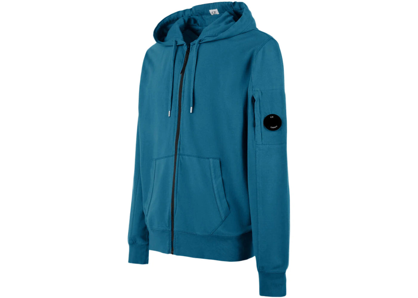 C.P. Company Light Fleece Zipped Hoodie Shaded Spruce-Blue