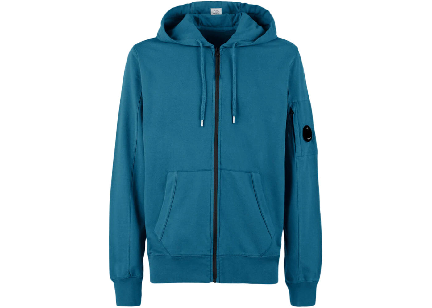C.P. Company Light Fleece Zipped Hoodie Shaded Spruce-Blue