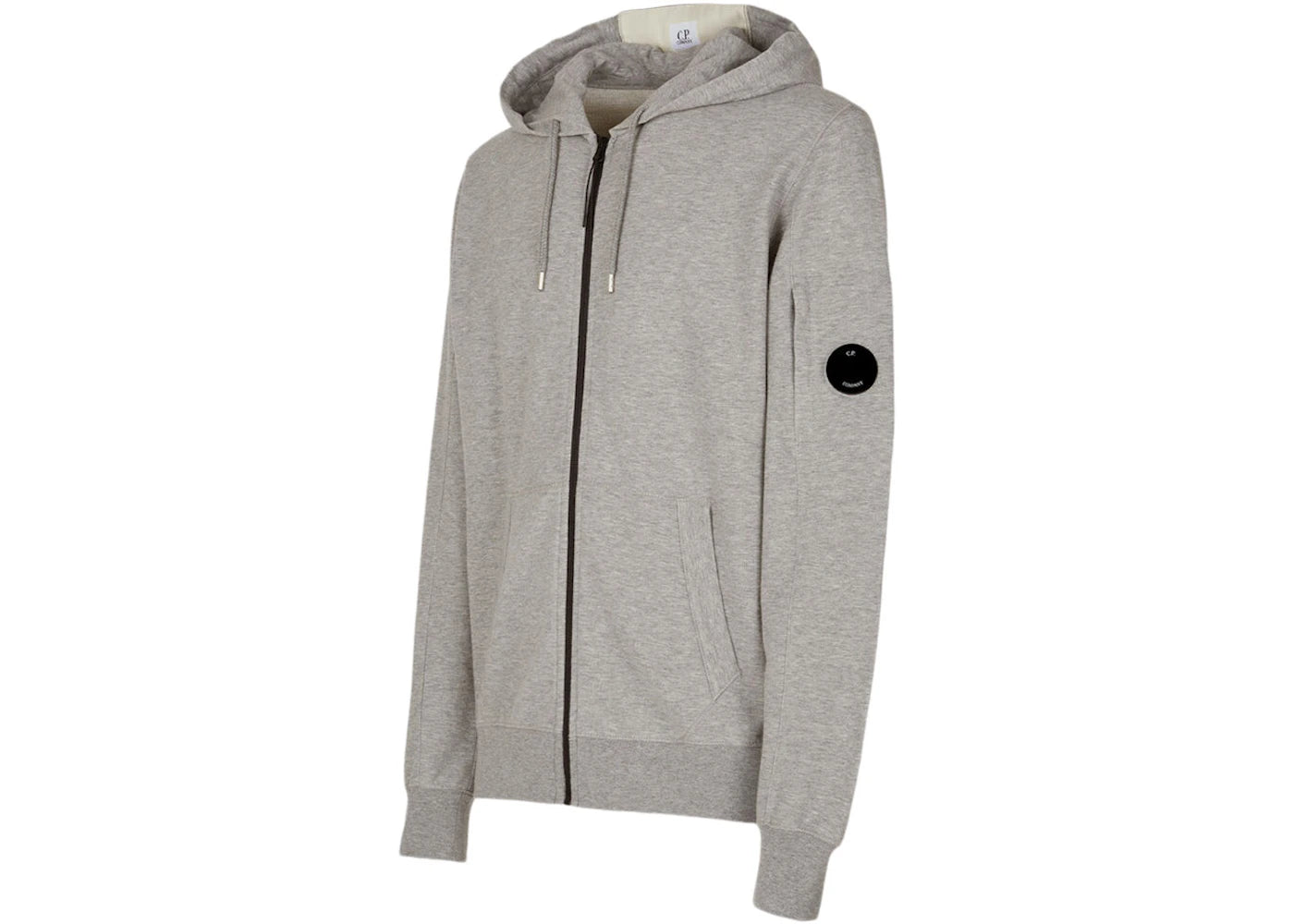 C.P. Company Light Fleece Zipped Hoodie Grey Melange