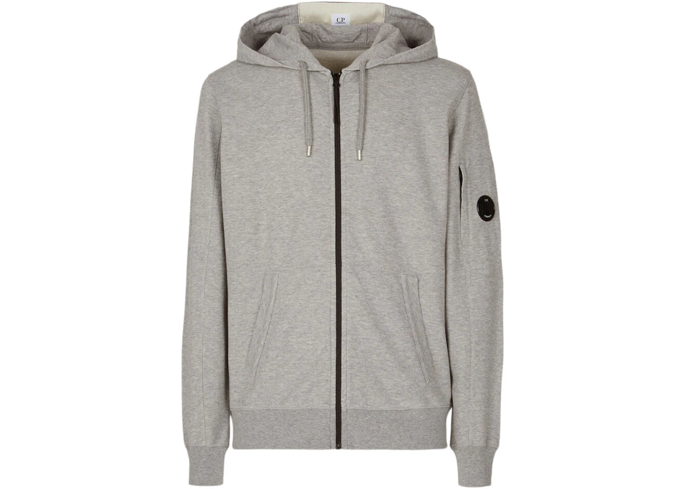 C.P. Company Light Fleece Zipped Hoodie Grey Melange