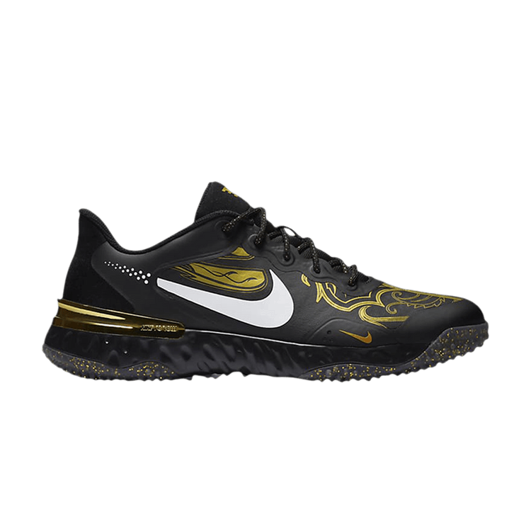 Nike Alpha Huarache Elite 3 Turf Premium Black Metallic Vivid Gold