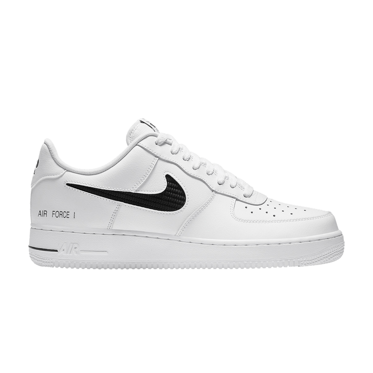 Nike Air Force 1 Low Cut Out Swoosh White Black