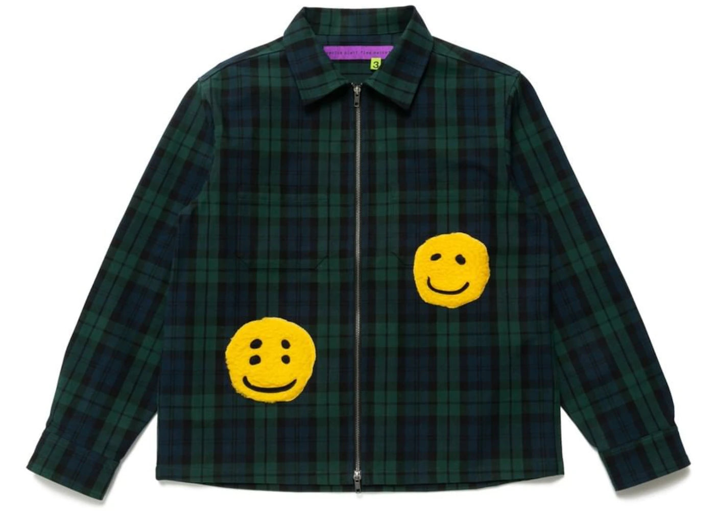 Cactus Plant Flea Market Check Zip Work Jacket Navy Green