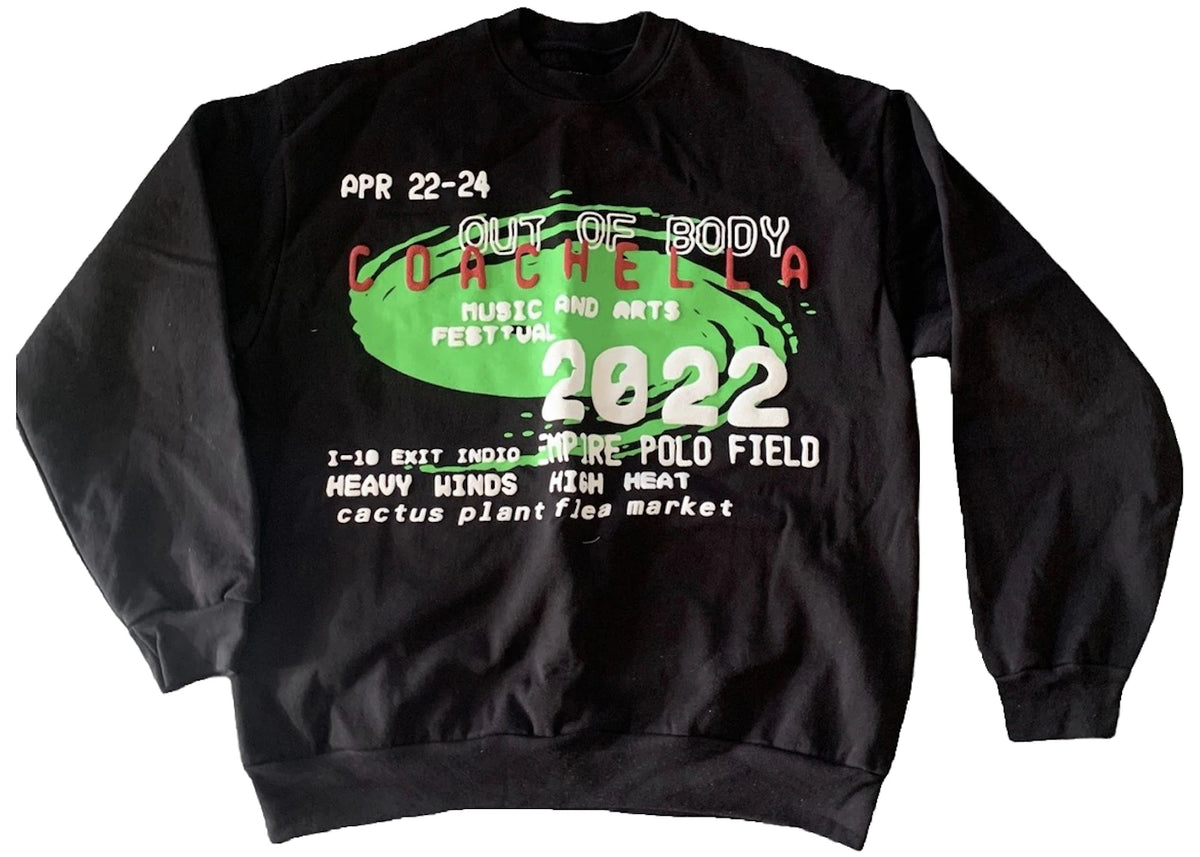Cactus Plant Flea Market Coachella Weekend 2 Crewneck Black