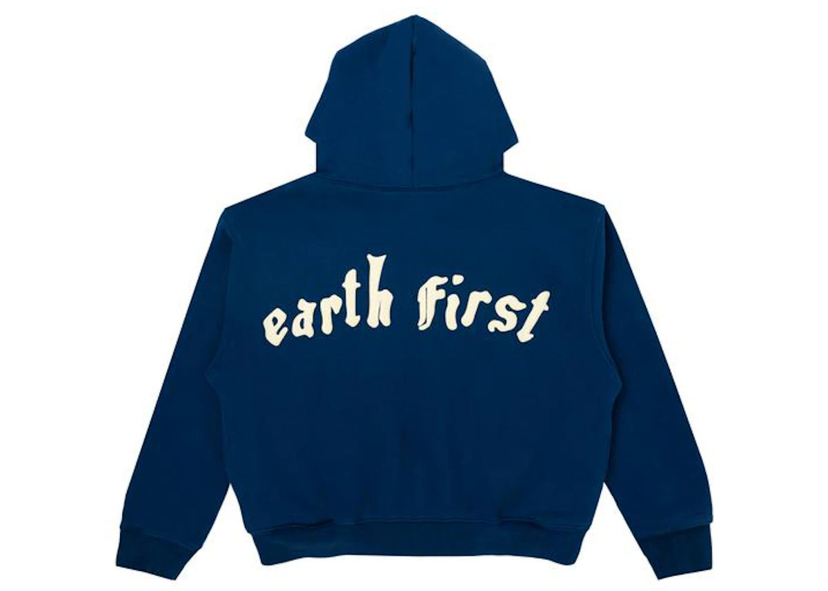 Cactus Plant Flea Market Earth First Zip Hooded Sweatshirt Blue