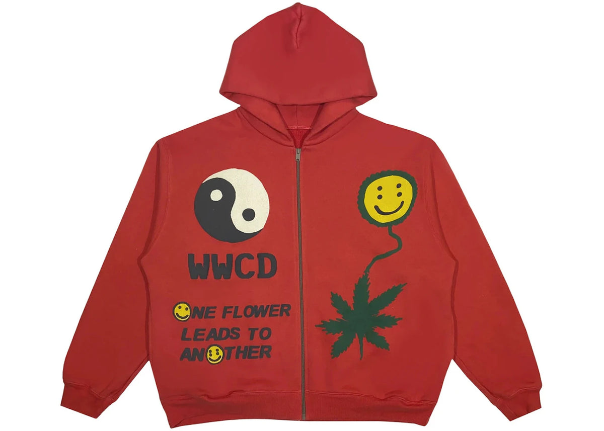 Cactus Plant Flea Market Earth First Zip Hoodie Red