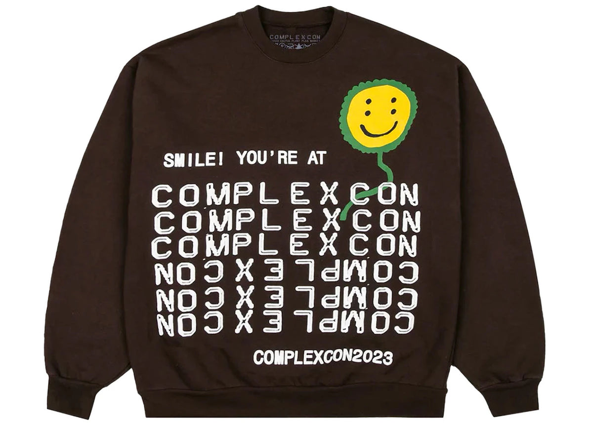 Cactus Plant Flea Market x ComplexCon Smile! Crewneck Dark Brown