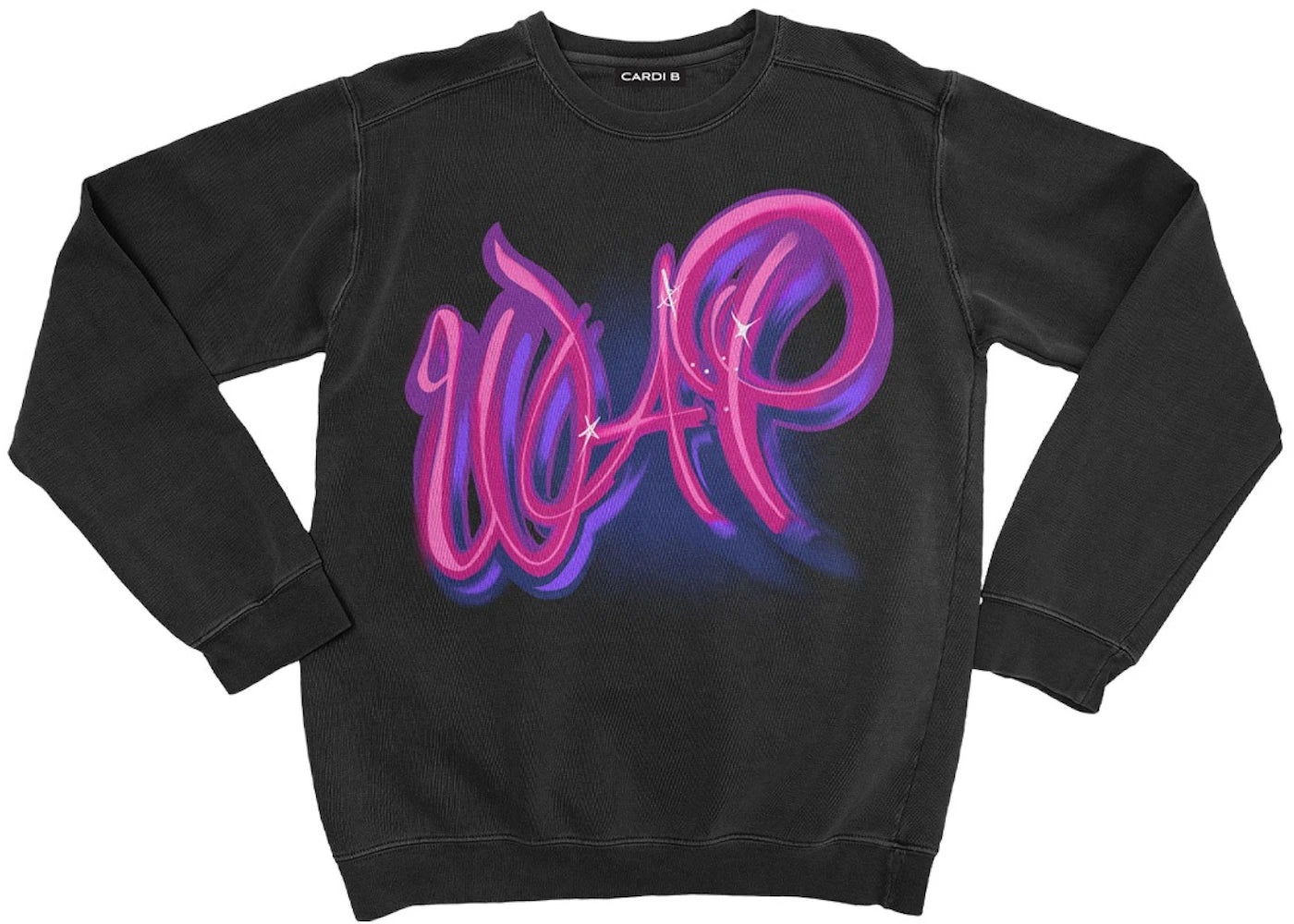 Cardi B WAP Air Brush Crewneck Black