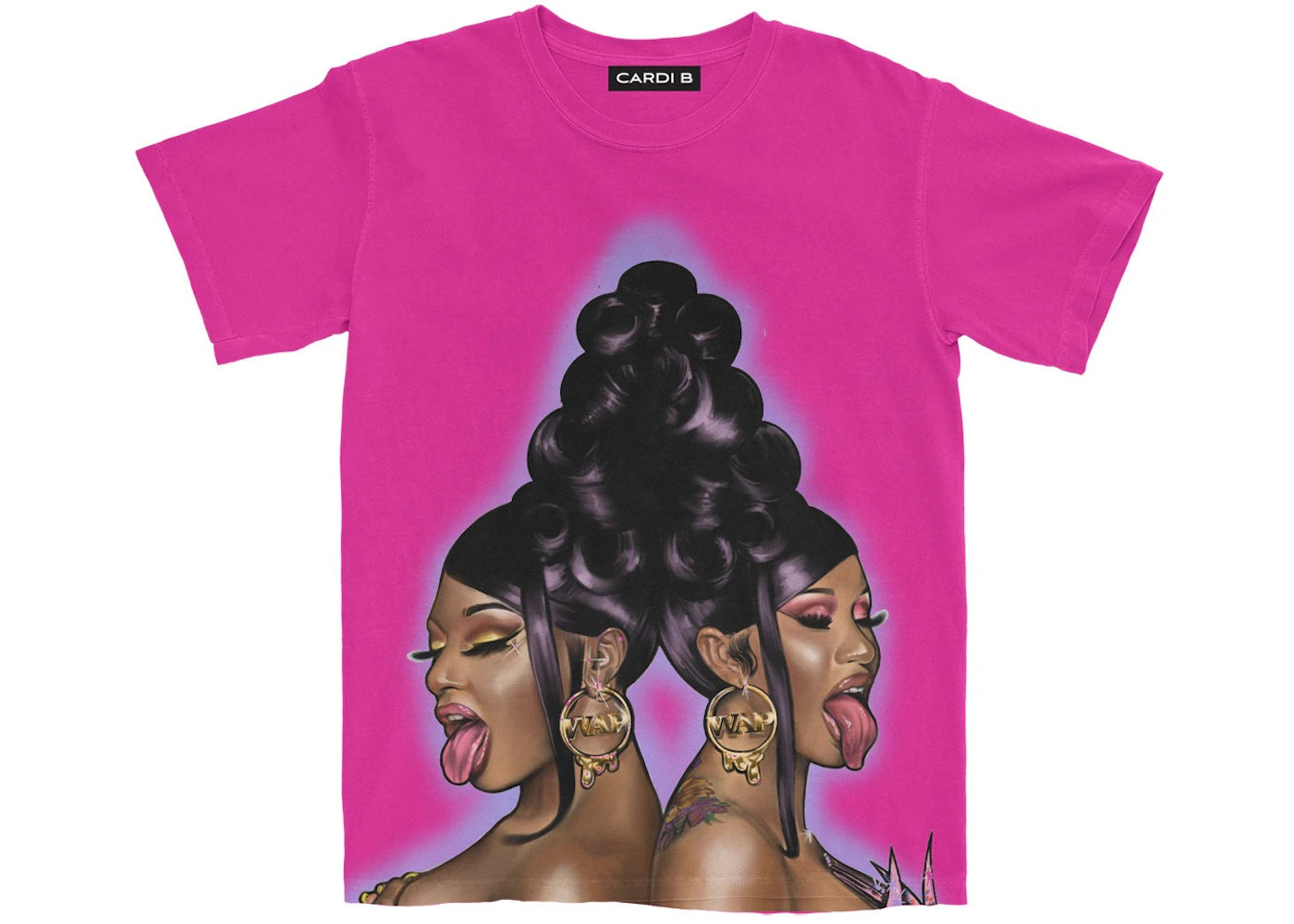 Cardi B WAP Air Brush T-Shirt Pink