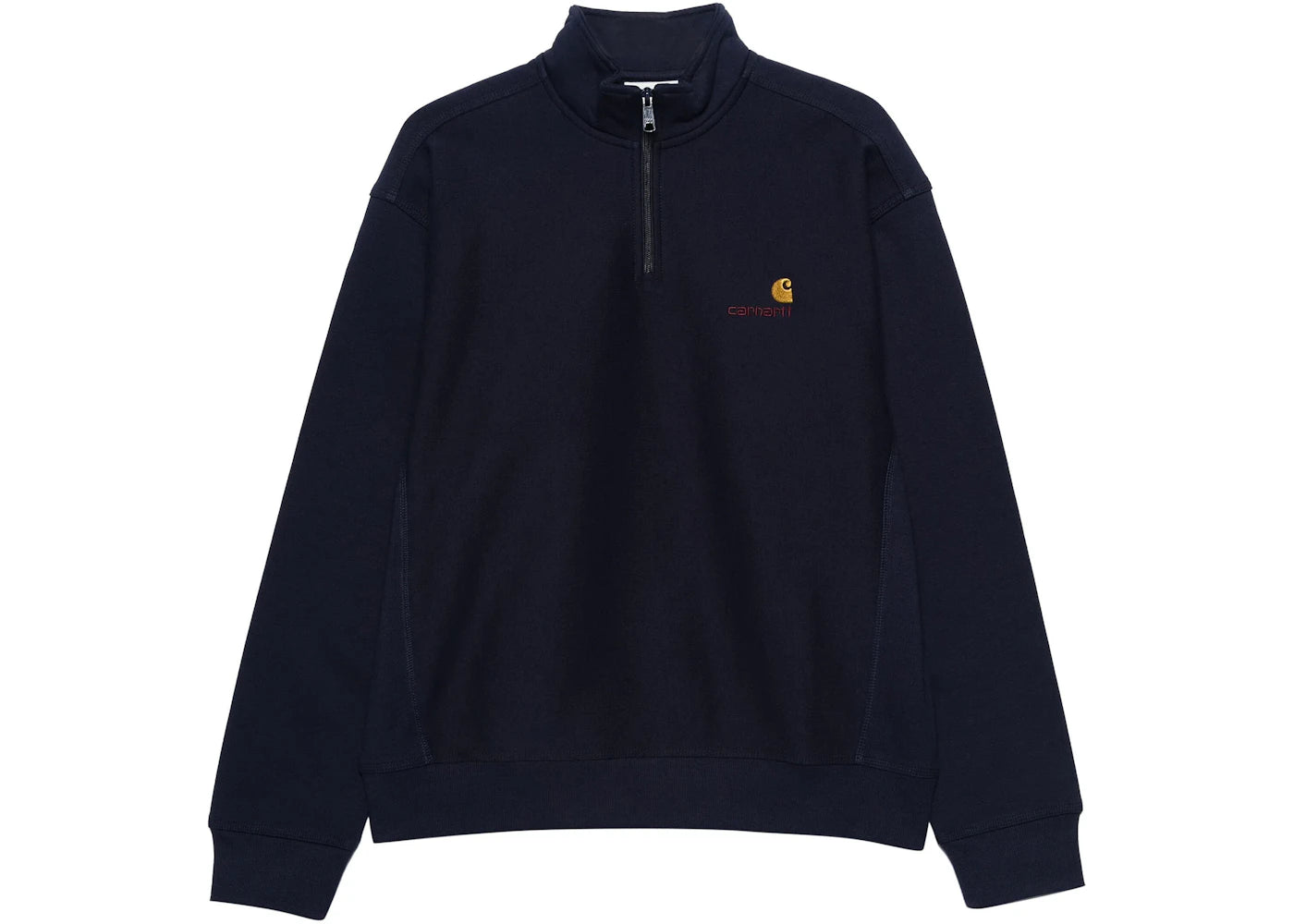 Carhartt WIP American Script Sweat Air Force Half Zip Blue