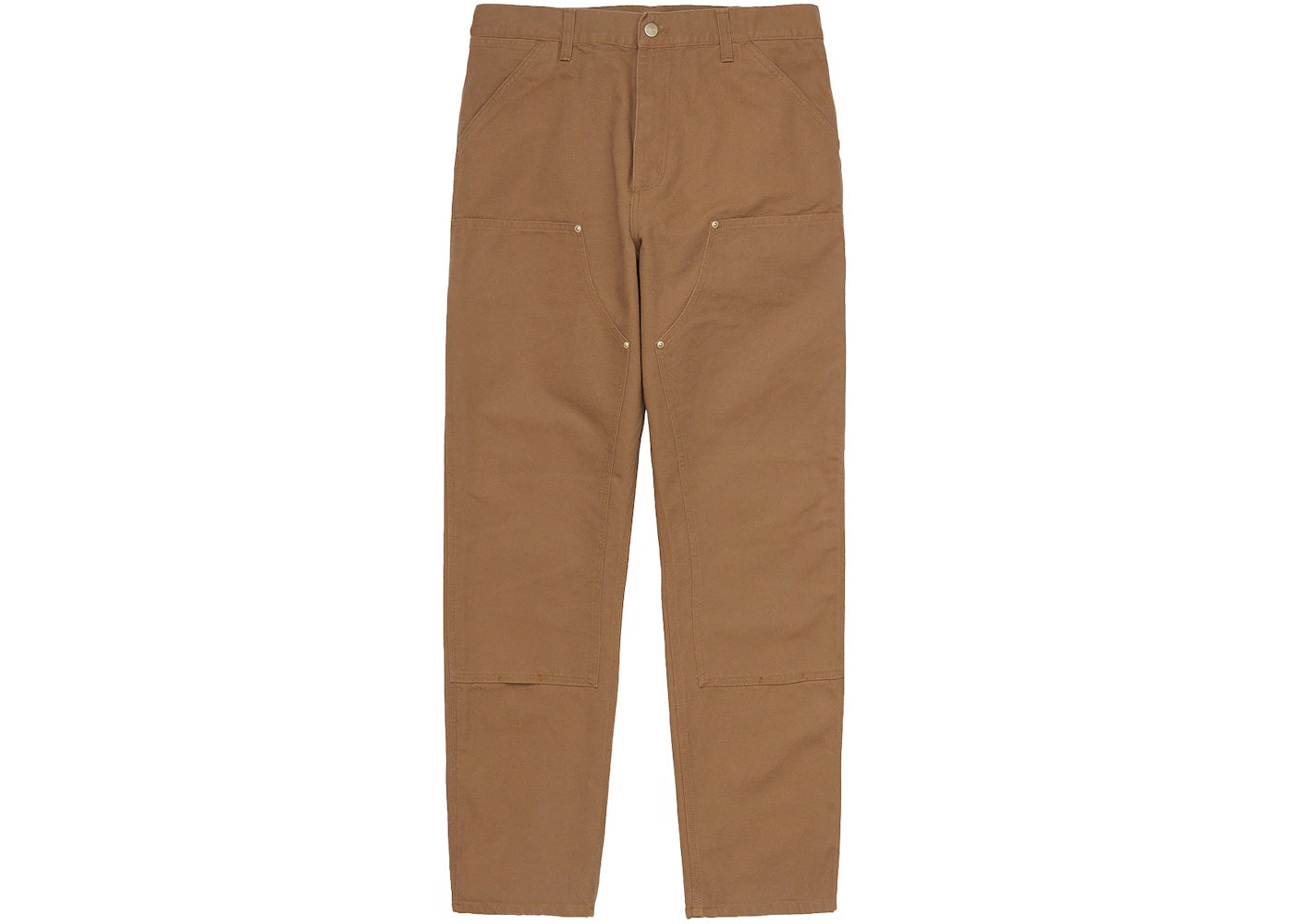 Carhartt WIP Double Knee Dearborn Canvas 12oz Relaxed Straight Fit Pants Hamilton Brown (Rinsed)