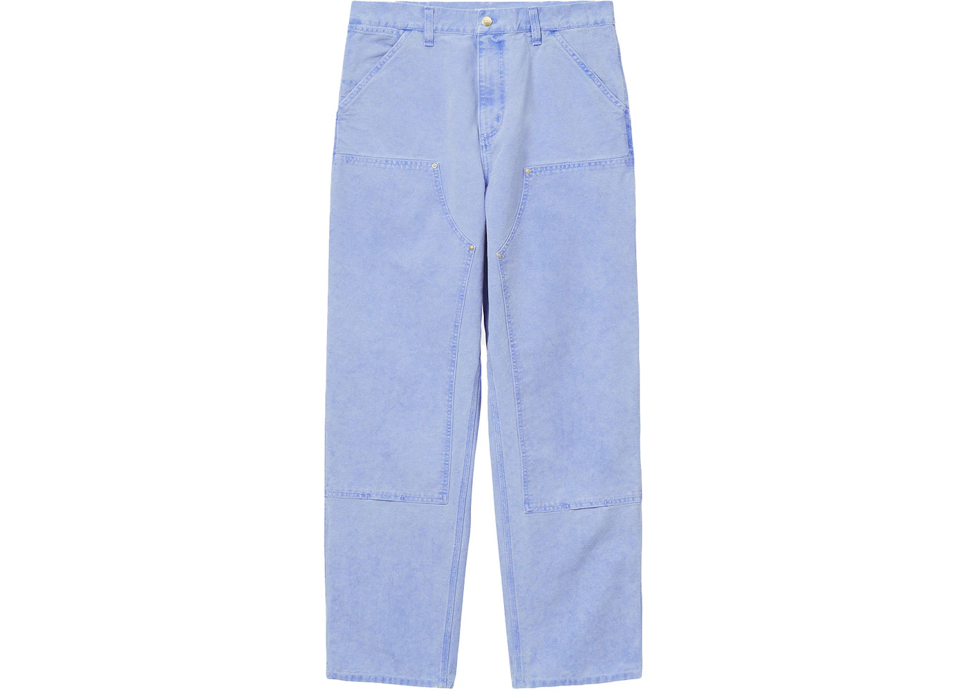 Carhartt WIP Double Knee Dearborn Canvas 12oz Relaxed Straight Fit Pants Icy Water (Faded)