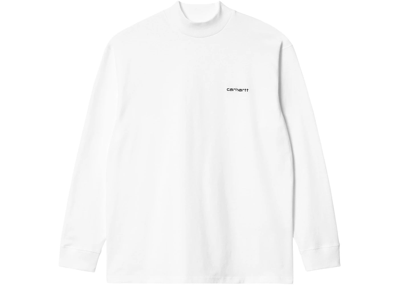 Carhartt WIP Mockneck Script Embroidery Long Sleeve T-Shirt White