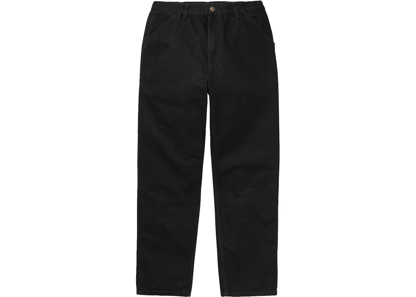 Carhartt WIP Single Knee Dearborn Canvas 12oz Relaxed Straight Fit Pants Black (Rinsed)