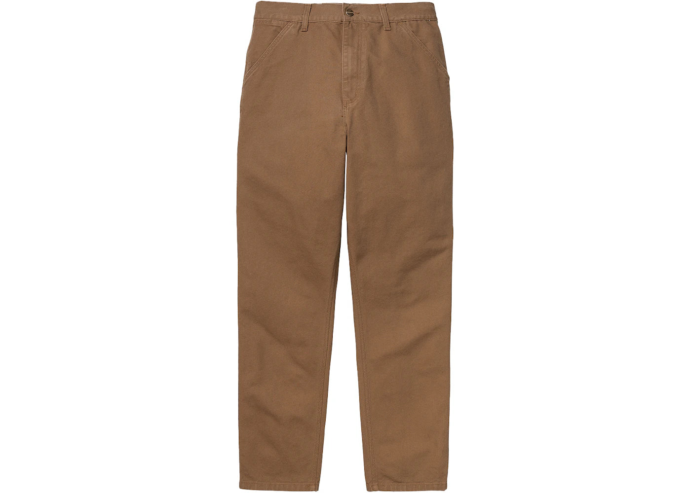 Carhartt WIP Single Knee Dearborn Canvas 12oz Relaxed Straight Fit Pants Hamilton Brown (Rinsed)