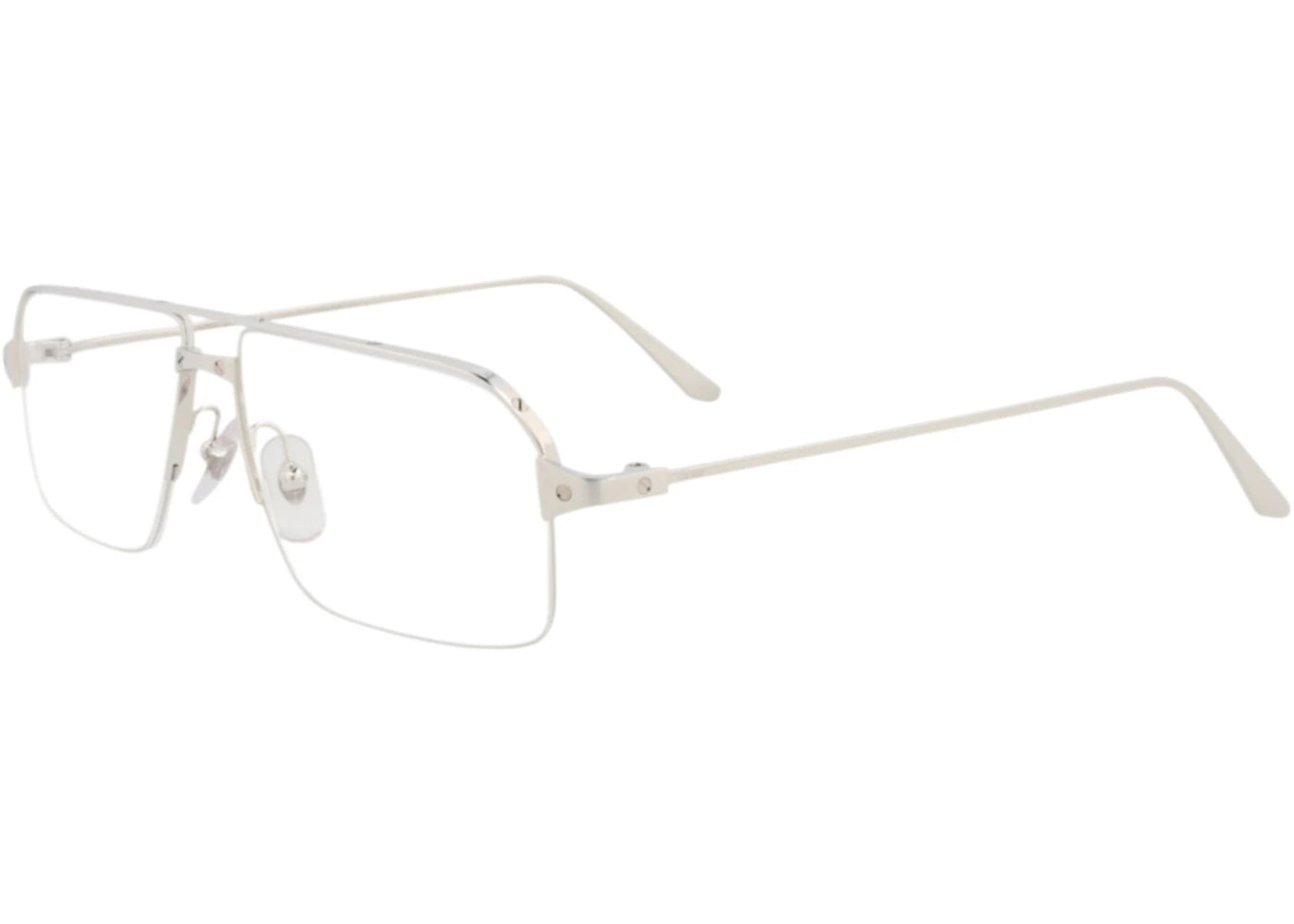 Cartier Aviator Eyeglasses Silver Silver Transparent (CT0231O-30008368-002)