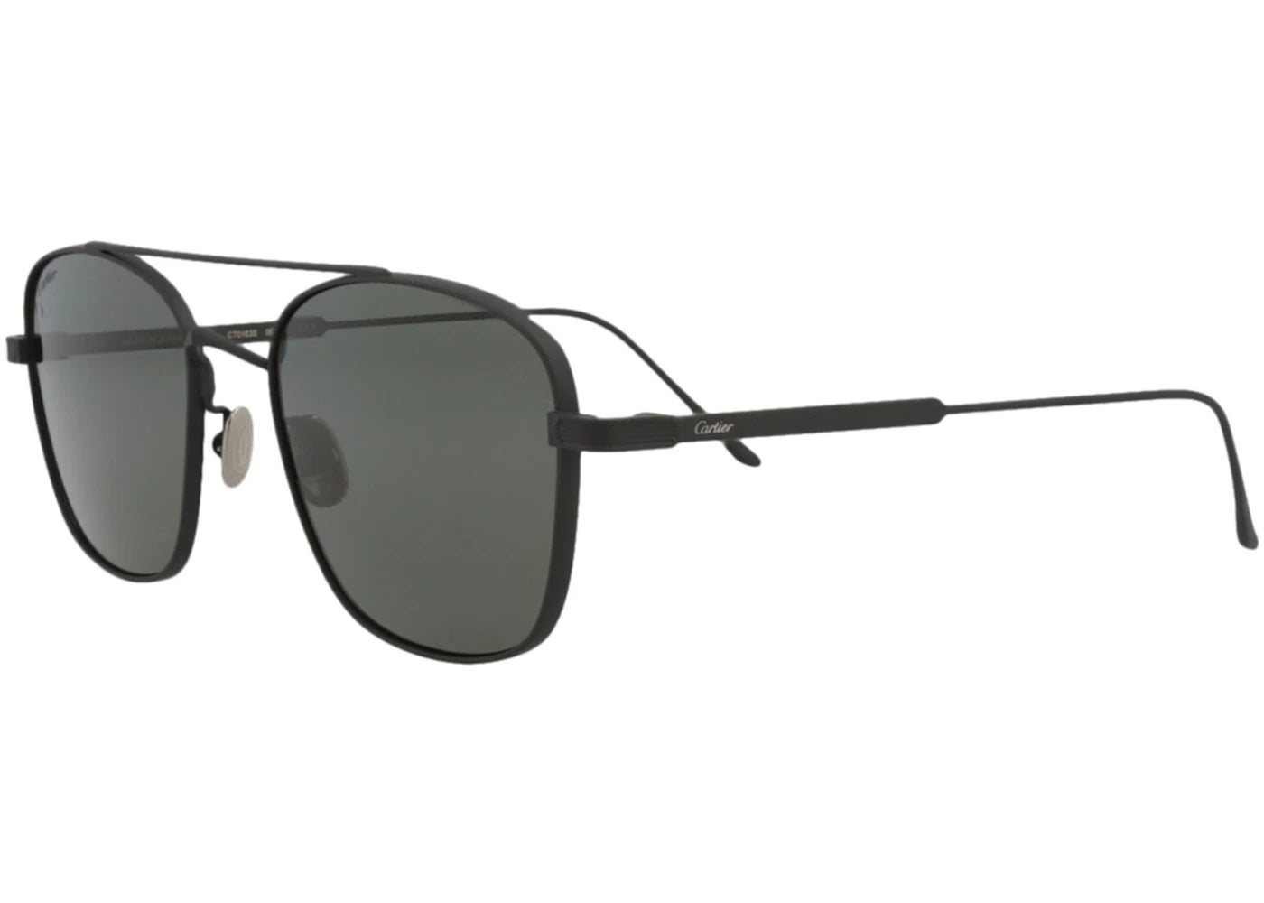 Cartier Aviator Sunglasses Black/Black/Grey (CT0163S-30003045-005)