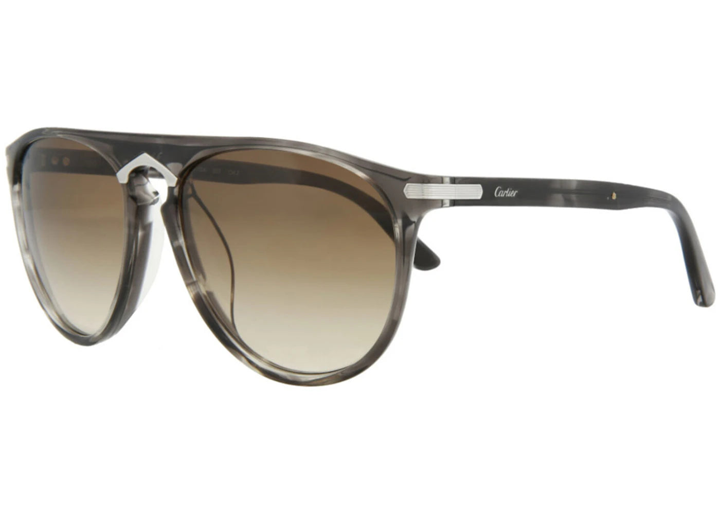 Cartier Aviator Sunglasses Grey/Grey/Brown (CT0013SA-30002137-003)