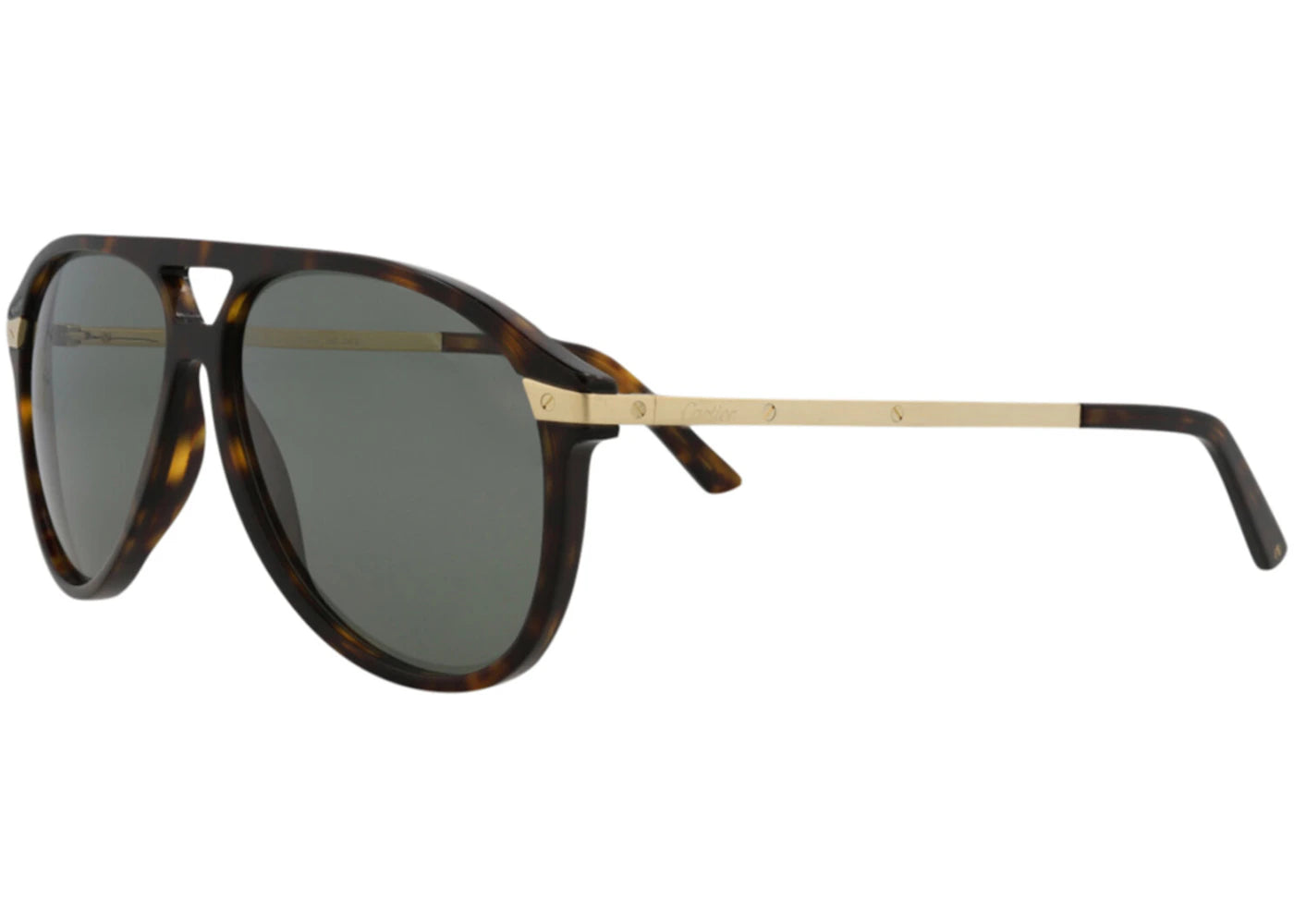 Cartier Aviator Sunglasses Havana/Gold/Green (CT0105S-30003088-002)