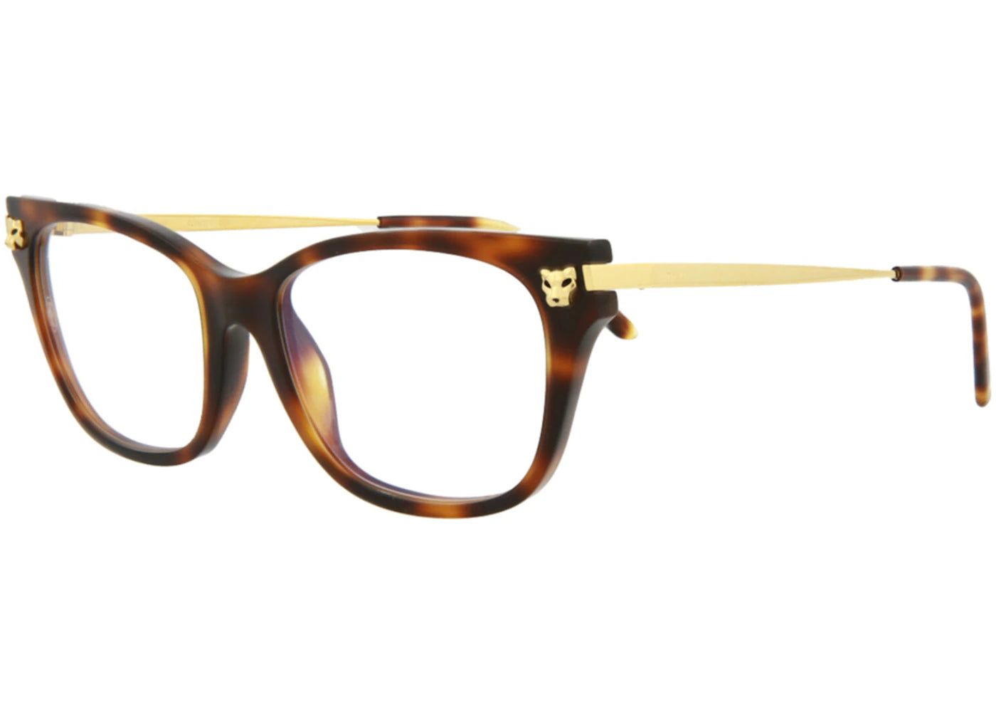 Cartier Cat Eye Eyeglasses Havana/Gold/Transparent (CT0027O-30002156-006)