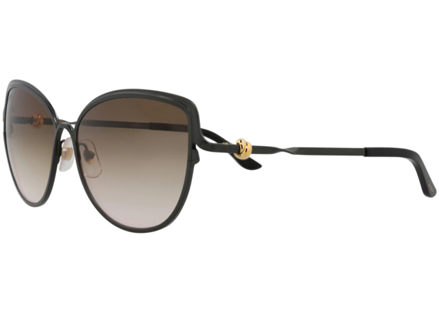 Cartier Cat Eye Sunglasses Black/Black/Brown (CT0089S-30002207-002)