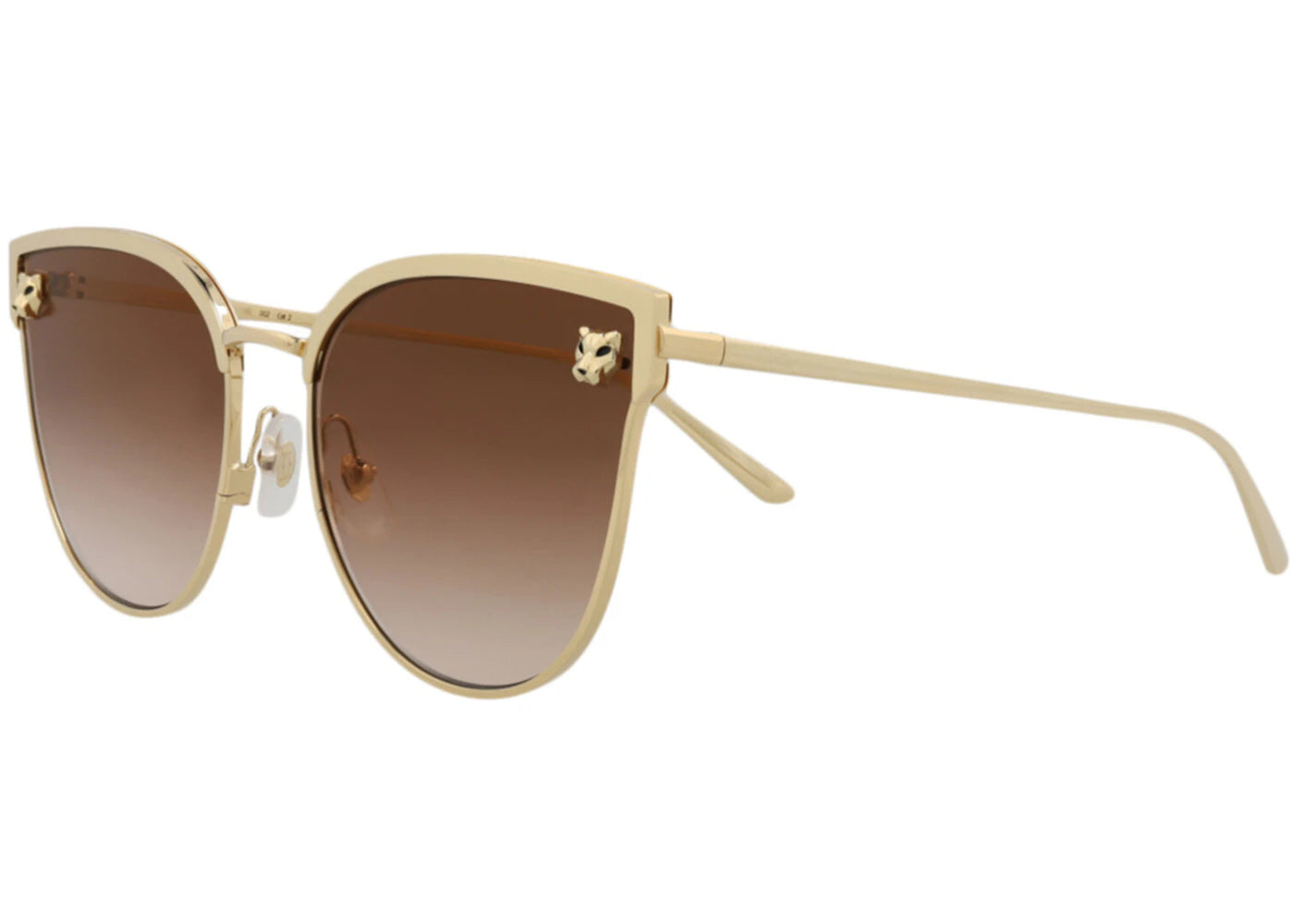 Cartier Cat Eye Sunglasses Gold/Gold/Brown (CT0198S-30007893-002)