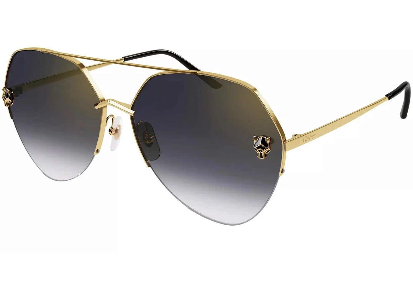 Cartier Panthere De Cartier Sunglasses Gold/Grey (CT0402S-003)