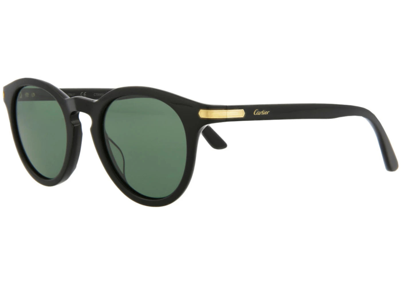 Cartier Round Sunglasses Black/Black/Green (CT0010S-30002132-004)