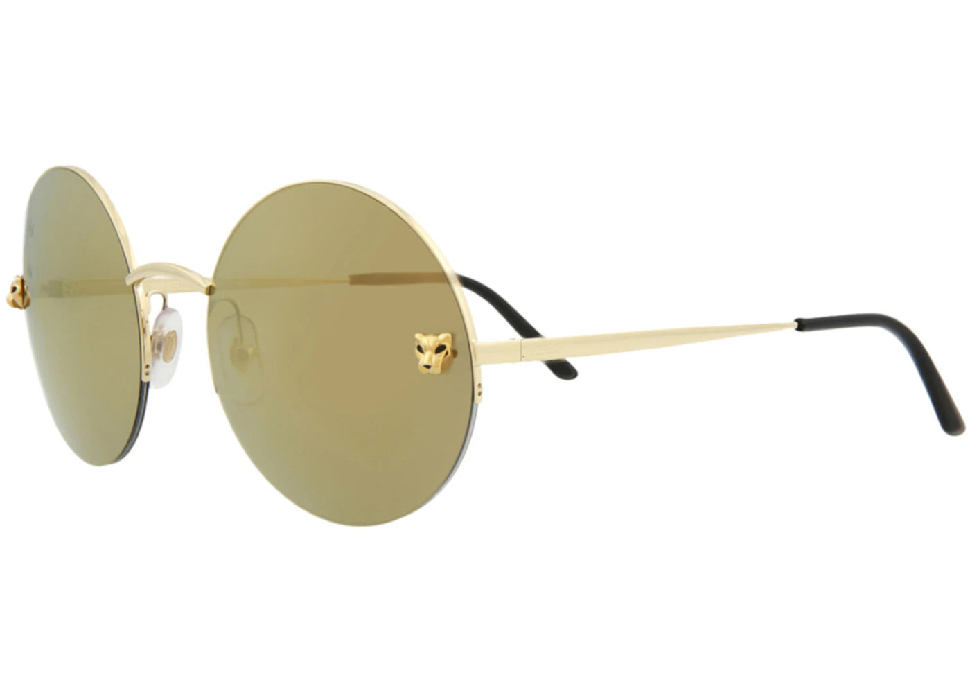 Cartier Round Sunglasses Gold/Black/Grey (CT0022S-30002153-006)