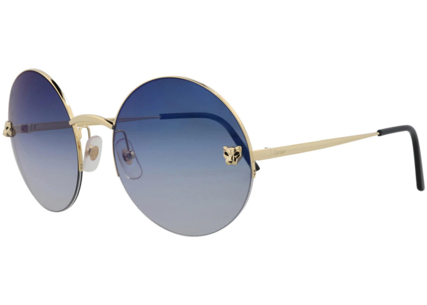 Cartier Round Sunglasses Gold/Gold/Blue (CT0022S-30002153-007)