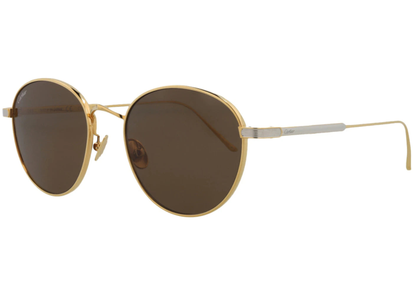 Cartier Round Sunglasses Gold/Gold/Brown (CT0009S-30002131-005)