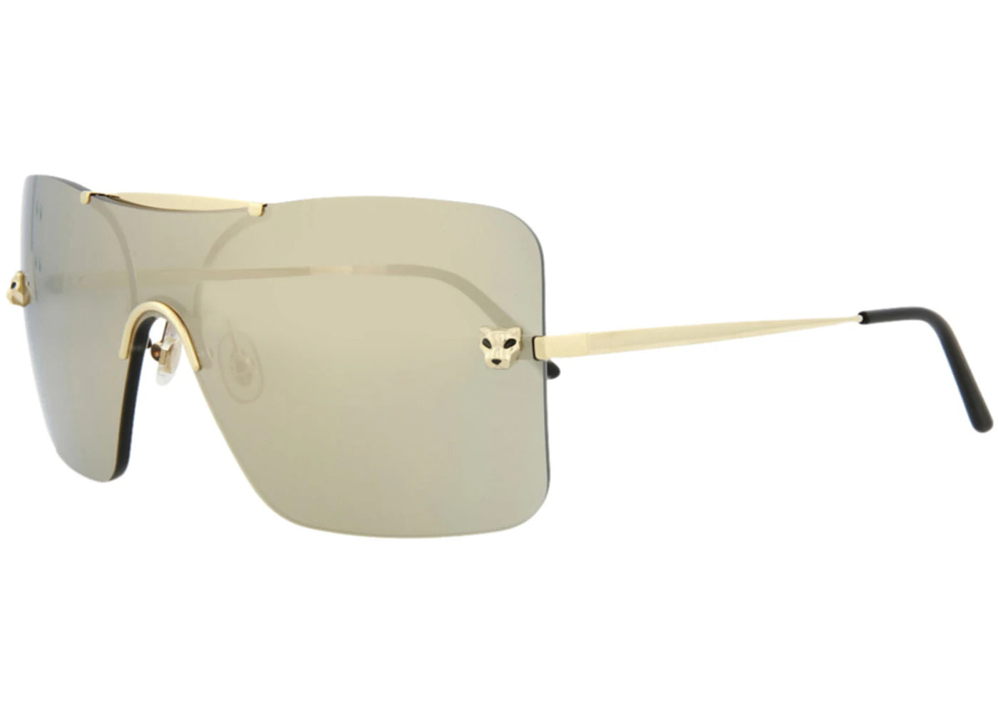 Cartier Shield Sunglasses Gold/Gold/White (CT0023S-30002141-002)