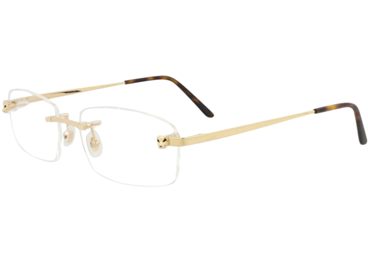Cartier Square Eyeglasses Gold Gold Transparent (CT0136O-30006349-002)